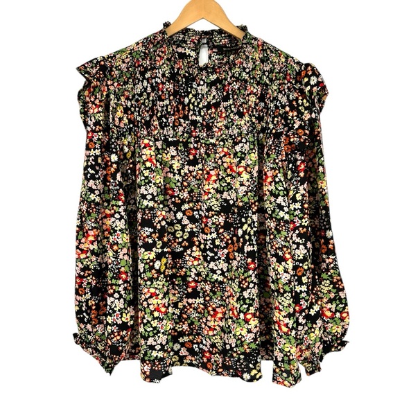 Sugarlips Malta Wildflower Naomi Smocked Yoke Blouse size 3X Long Sleeve NWT - Picture 3 of 12